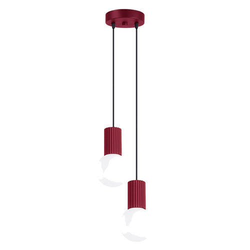 Sollux Lighting Hanglamp HALO 2P bordeaux - 15x15x120cm
