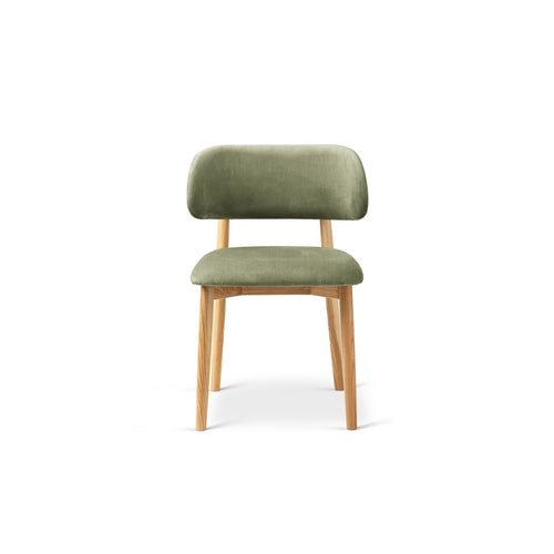 Set van 2 fluwelen stoelen Evan flueel groente - 51x49.5x77cm