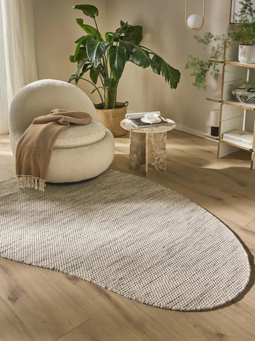 benuta wollen vloerkleed Rocco - beige/zwart - 200x300 cm