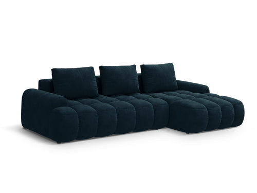 Cosmopolitan Design Converteerbare hoekbank rechts met opbergdoos Linz 3-zits, flueel diepe olie - 142x275x84cm