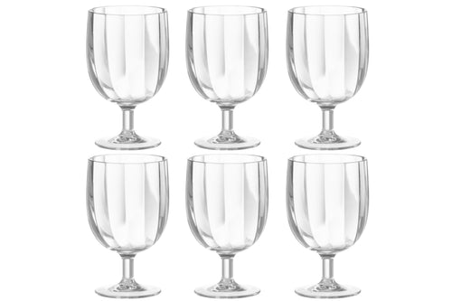 J-Line wijnglas - kunststof - transparant - doos van 6