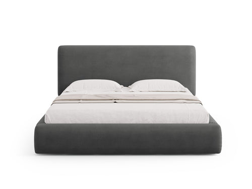 Cosmopolitan Design Opbergbed met hoofdeinde Colonel 160x200cm, chenille, donkergrijs - 220x180x100cm
