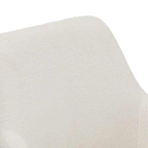 Furnhouse eetkamerstoelen armleuning Helena - Crème wit - Stof (Bouclé) - Set van 2