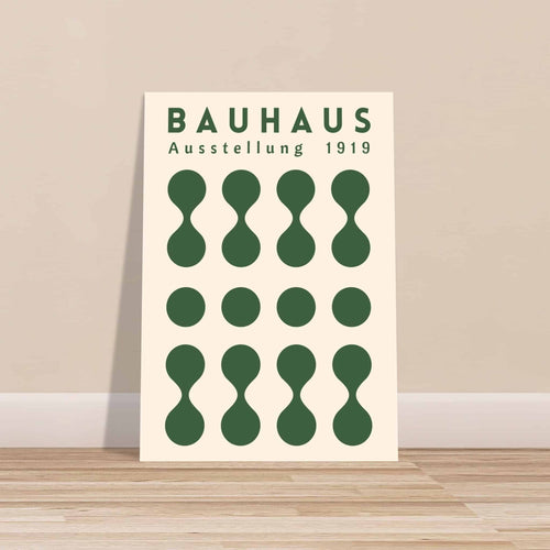 Artfulprints Poster met Lijst Bauhaus - Ausstellung green   - 50x70 cm - Donkergroen