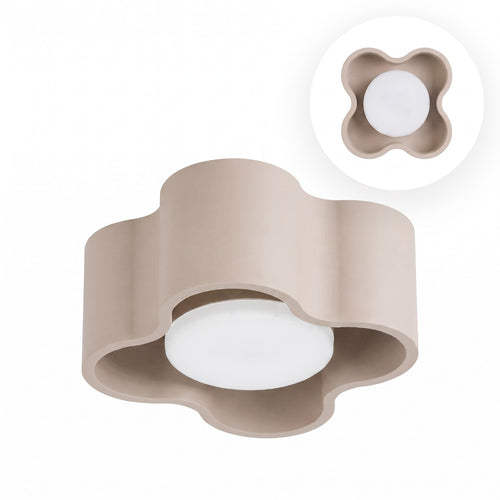 Sollux Lighting Plafondlamp OVIO 1 taupe Gx53 - 12x12x6cm