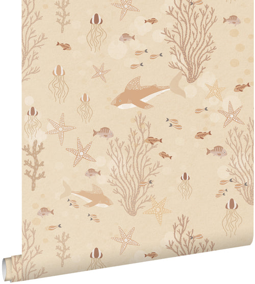 ESTAhome behang onderwaterwereld warm beige - 50 x 900 cm - 130930 - vtwonen shop