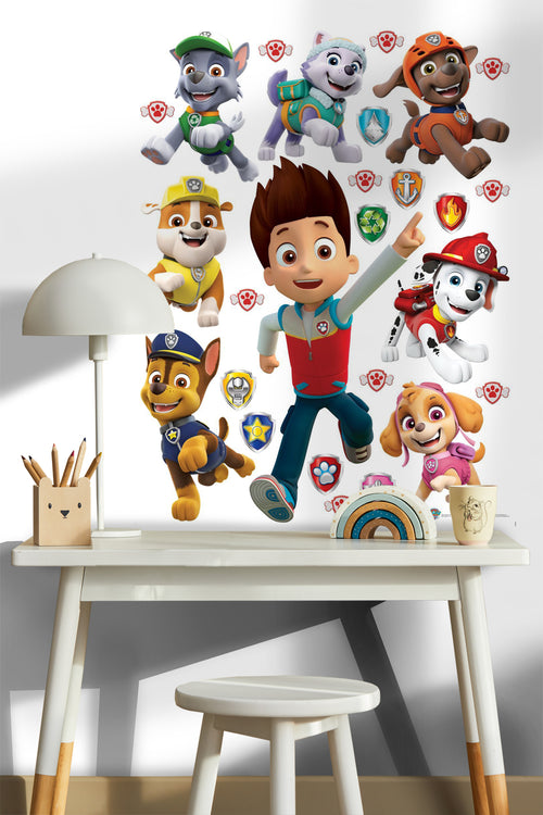 Sanders & Sanders muursticker PAW patrol rood, geel en groen - 85 x 65 cm - 600175