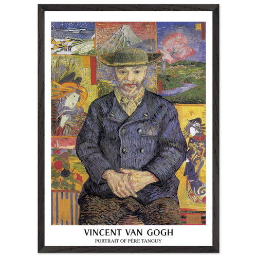 Artfulprints Poster met Lijst Vincent van Gogh - Portrait of Père Tanguy   - 50x70 cm - Meerkleurig