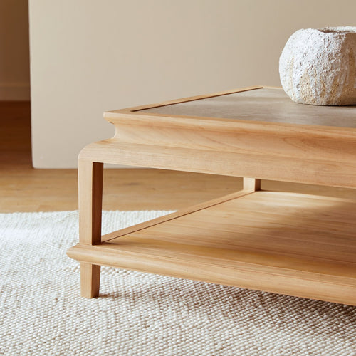 Tikamoon Rechthoekige salontafel van massief teak - Naturel