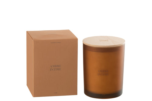 J-Line geurkaars Accords Essentiels - Ambre Intime - oker - 52U