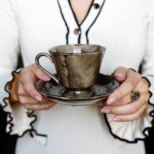 The Table Attic Kop en Schotel 140 ml Liquorice - vtwonen shop