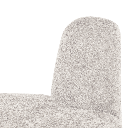 WOOOD eetbank hoek rond rugleuning Mojo Base - Wollig - Ecru - 83x76x76
