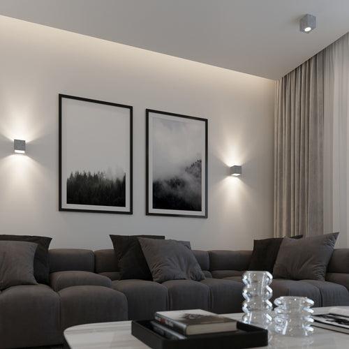 Sollux plafondlamp Quad - 1 lichts - 10  x 10   cm - grijs
