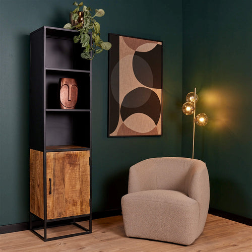 StarFurn Boekenkast Oakland - Zwart Hout - 50x40x200cm - vtwonen shop