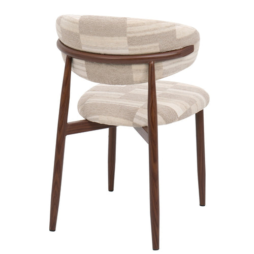 DÉJA Living Eetkamerstoel Skara - Greige/Walnoot - Set van 2 - vtwonen shop