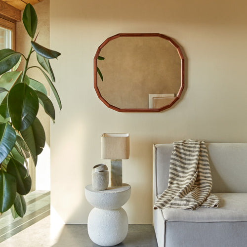 Tikamoon Decoratieve spiegel in massief palissander 80x70 cm - Bruin