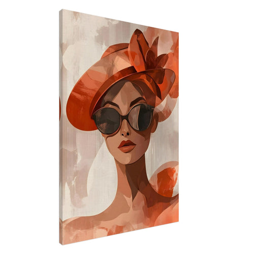 Artfulprints Canvas Timeless fashion portrait canvas - 100x150 cm - beige