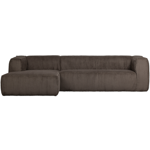 WOOOD hoekbank links Bean - Grove Ribstof - Mud - 73x305x96 - vtwonen shop