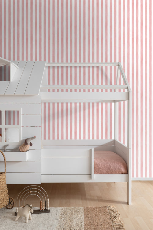 ESTAhome behang strepen roze en wit - 50 x 900 cm - 131306 - vtwonen shop