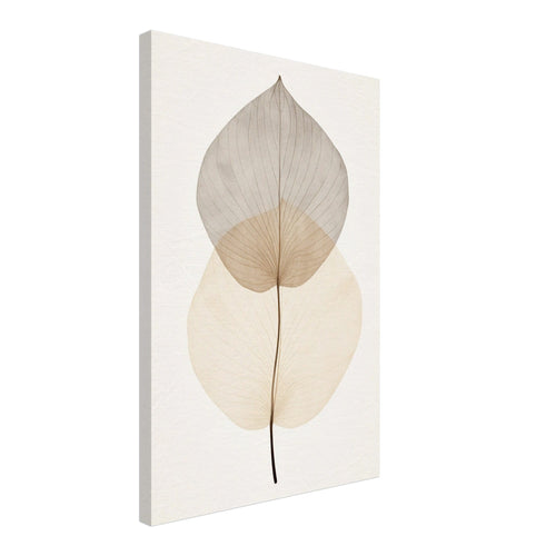 Artfulprints Canvas Japandi - Leaf canvas - 40x60 cm - beige