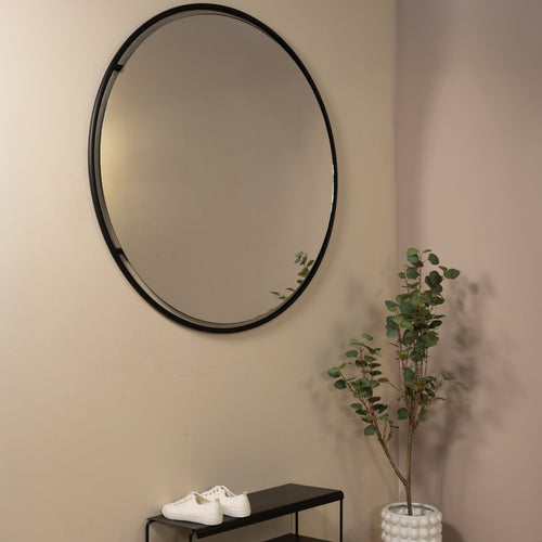 Spinder Design spiegel Orbis L - Zwart - Ø 120