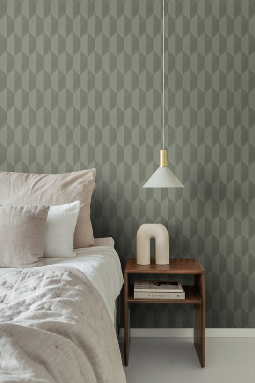 Origin Wallcoverings eco-texture vliesbehang 3D-motief donkergroen - 50 x 900 cm - 348036 - vtwonen shop