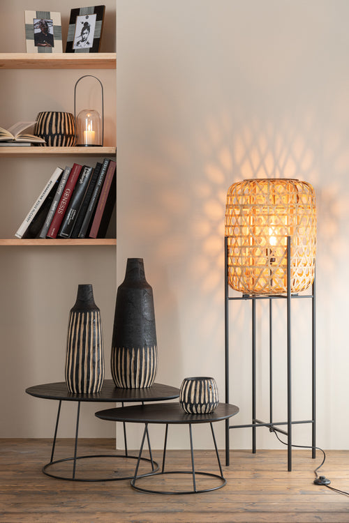 J-Line bijzettafel Ovaal - hout/metaal -  donkerbruin - small - vtwonen shop