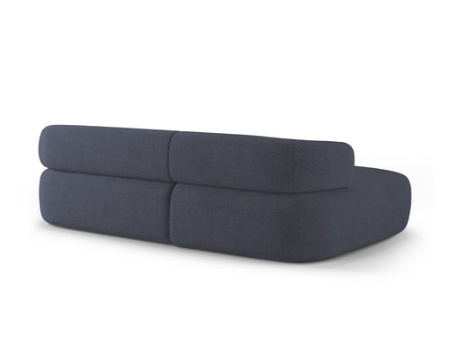 Micadoni linker hoekbank Jenny 5-zits, boucle donkerblauw - 145x225x73cm