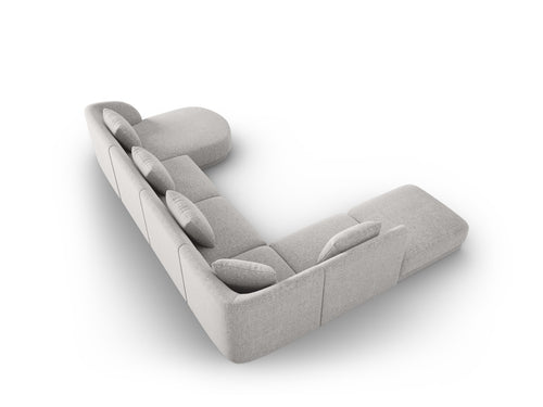 Cosmopolitan Design Panoramische hoekbank links Tulum 6-zits, chenille, lichtgrijs - 255x330x70cm