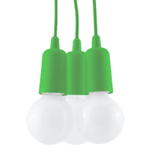 Sollux Lighting Hanglamp DIEGO 3 groen - 15x15x90cm