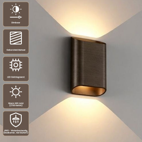 Artdelight Wandlamp Diaz S - Donker Antiek Brons