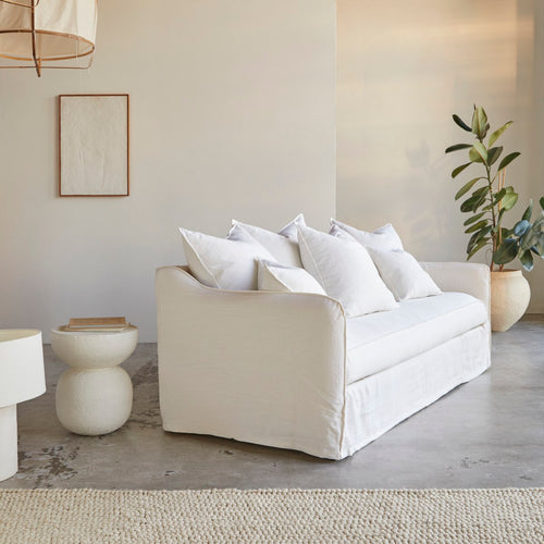 Tikamoon Ariane - Bank van wit linnen, 5 zitplaatsen - Wit - vtwonen shop