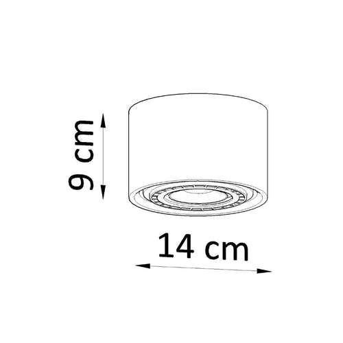 Sollux Lighting Plafondlamp BASIC 1 beton - 14x14x9cm