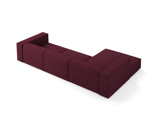 Cosmopolitan Design linker hoekbank Arendal 4-zits, chenille met ribbeleffect, robijn - 166x284x70cm