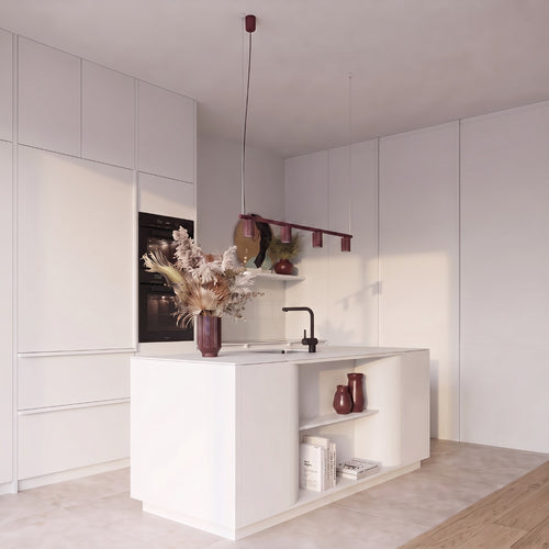 Sollux Lighting Kroonluchter KARBON 4 bordeaux - 122x6,5x212cm