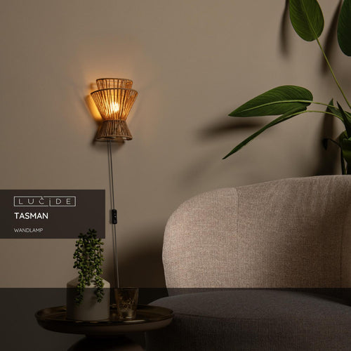 Lucide wandlamp TASMAN - 1xE14 - Naturel