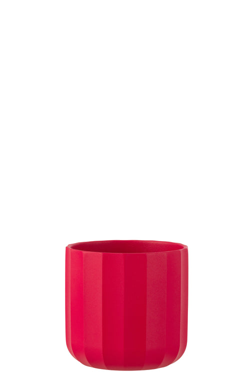 J-Line bloempot Summer - keramiek - roze - medium - 2 stuks - Ø 15 cm - vtwonen shop