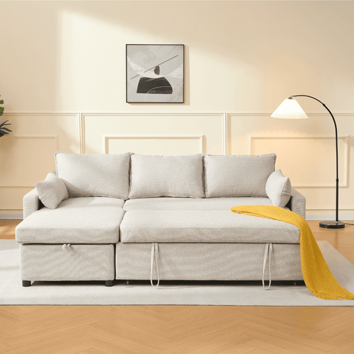 Calicosy - LOUISON 3-zits slaapbank - Grijs - 219x147x84 cm