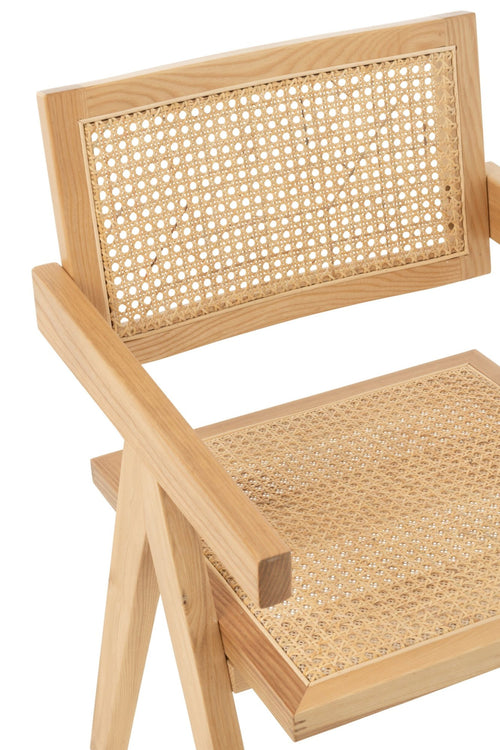 J-Line stoel Rooster - essenhout/rotan - naturel