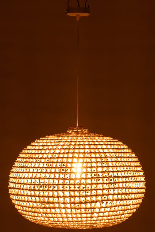 J-Line hanglamp Rond Getwist - metaal - wit - vtwonen shop