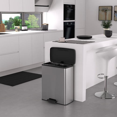 Curver Decobin Prullenbak - 65L - Rechthoekig - Zilver Metallic - vtwonen shop