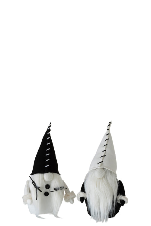 J-Line kerstfiguur Kerstman - textiel - zwart/wit - 2 stuks - vtwonen shop