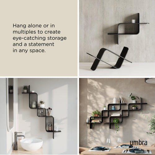 Umbra wandplank Montage - 64 x 48 x 16 cm - Zwart