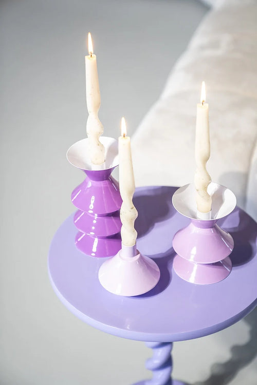 FurniLux Kaarsenhouder set Yack - lilac -  10x10x19 cm - vtwonen shop