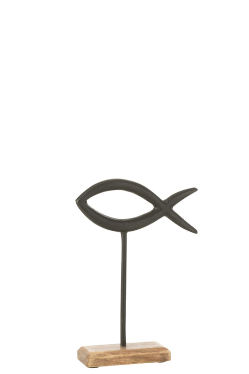 J-Line decoratie Vis Op Voet - aluminium - zwart - vtwonen shop