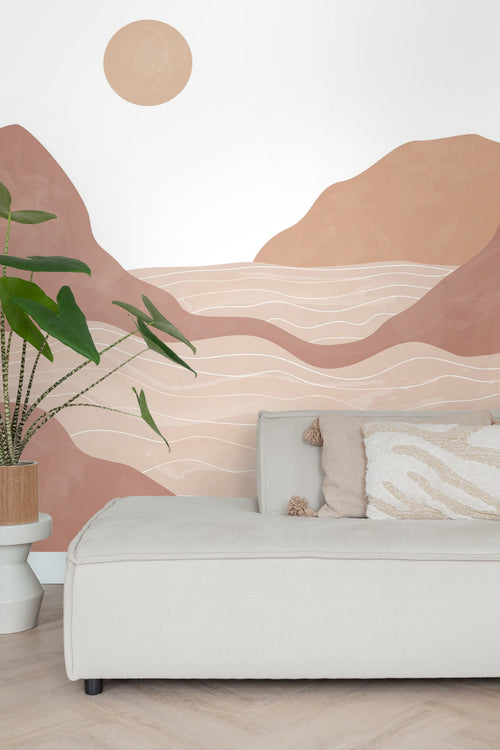 ESTAhome fotobehang berglandschap terracotta bruin - 250 x 279 cm - 159422