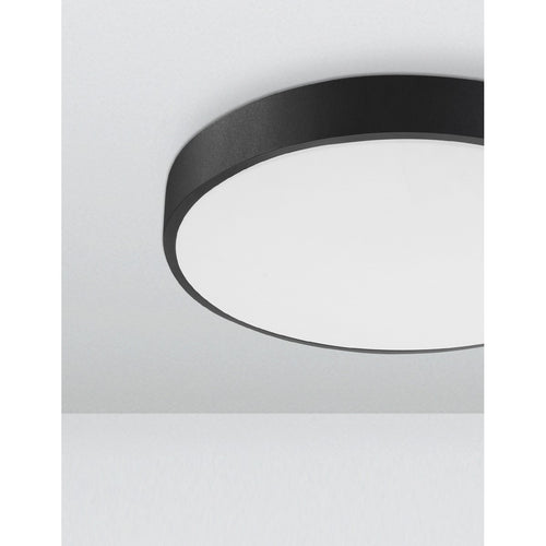 Merano Bedford 40cm Geïntegreerde LED Semi Flush Light Sandy Zwart Aluminium Mat Wit LED 24W 1380Lm 3000K