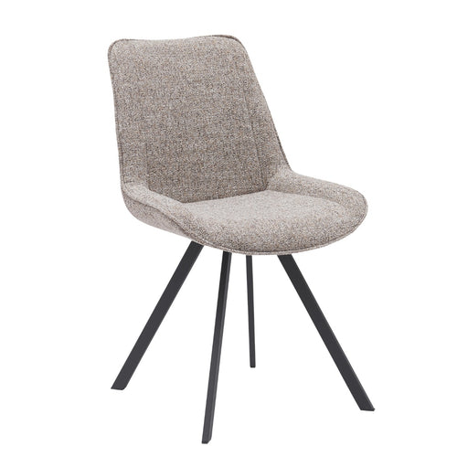 Giga Meubel Eetkamerstoel Mika - Stof/Metaal - Taupe - Set van 2 - vtwonen shop