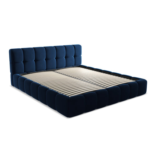 LaMiaSofa Bed met opbergruimte Roma - velours - koningsblauw - 200x228x82
