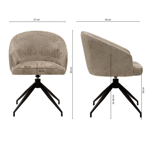 Kick draaistoel Merle - Beige - vtwonen shop